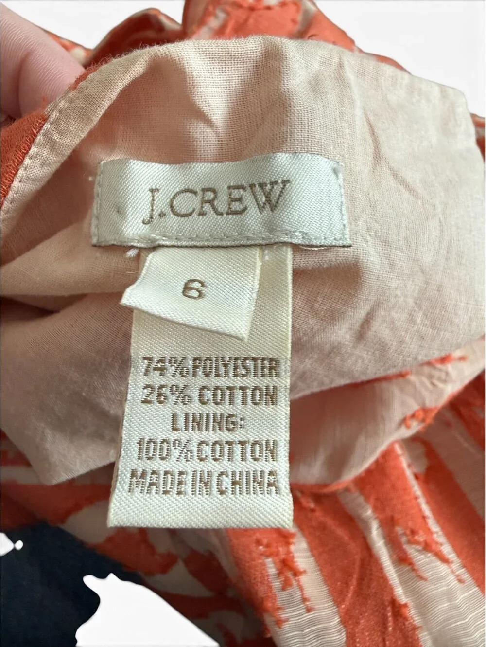J. Crew orange ikat textured shift dress sz 6